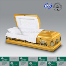 LUXES Gold Wooden Casket Funeral Caskets With Excellent Quality